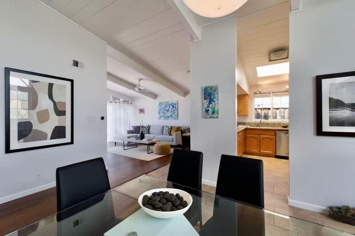 Dining room, Interior, Kitchen, Living room, Wood Texture Flooring