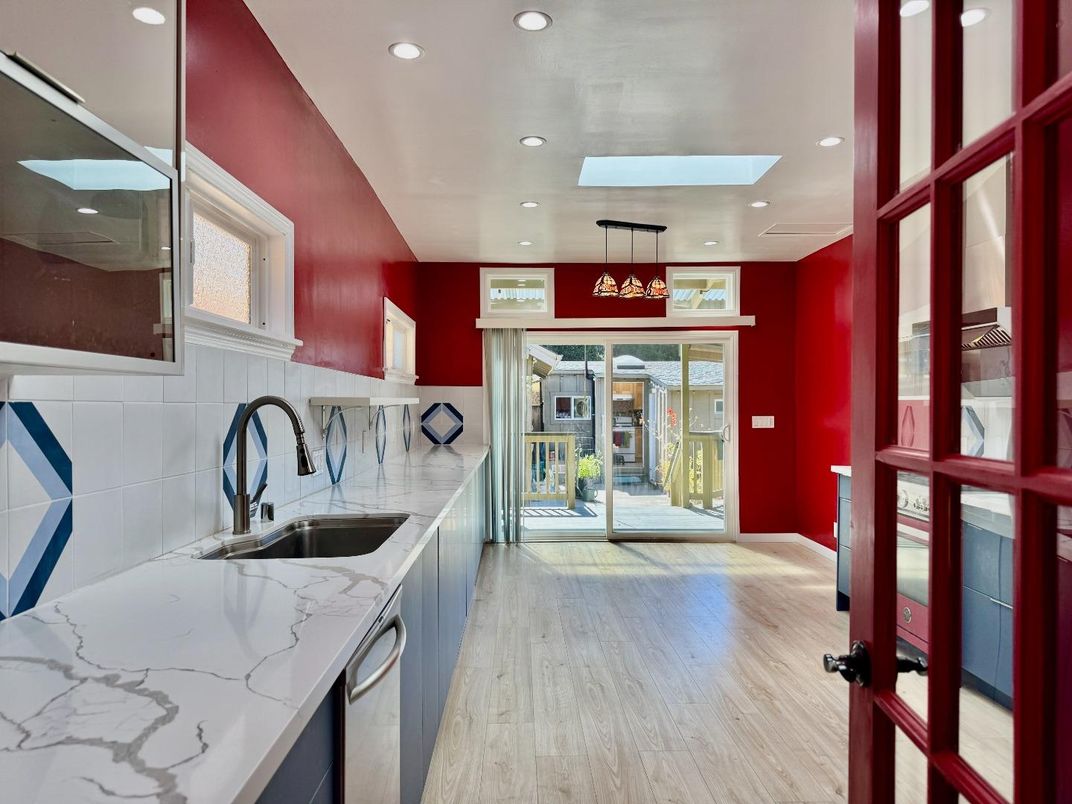 Interior, Kitchen, Recessed Lighting, Wood Texture Flooring