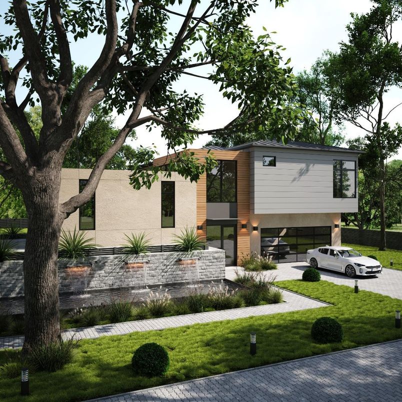 Attached, Exterior, Facade, Raised Ranch