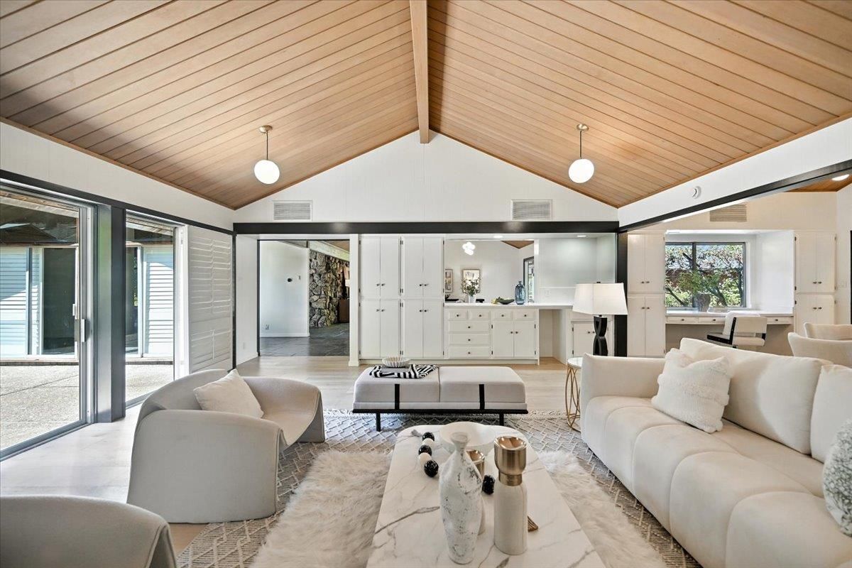 Interior, Living room, Pendant Lights, Wooden Ceilings