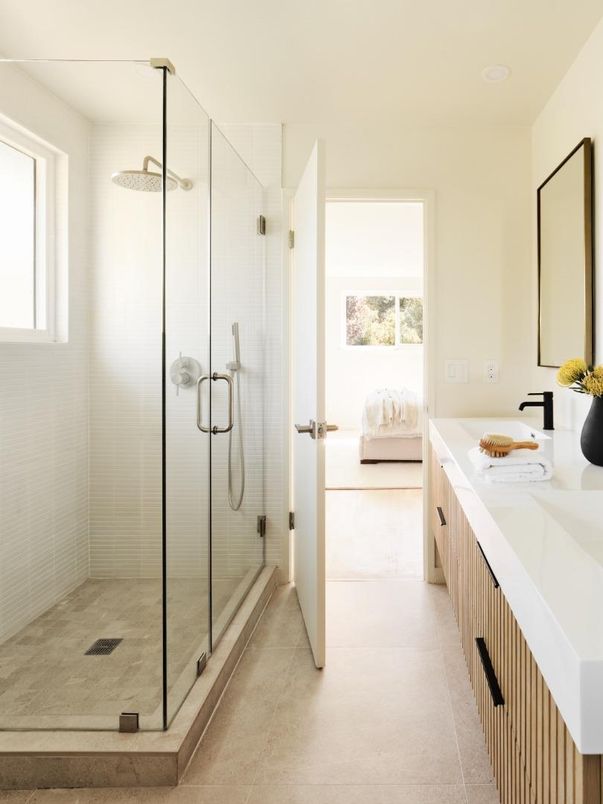 Bathroom, Dual Sink Vanities, Glass Shower, Interior