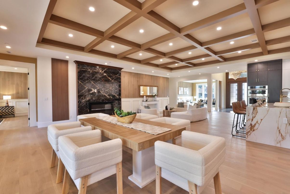 Interior, Living room, Recessed Lighting, Wooden Beams, Wood Texture Flooring, Wooden Walls