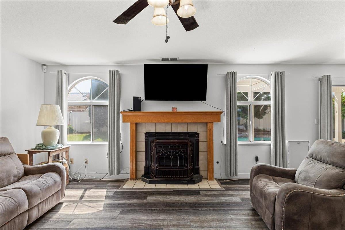 Fireplace, Interior, Wood Texture Flooring
