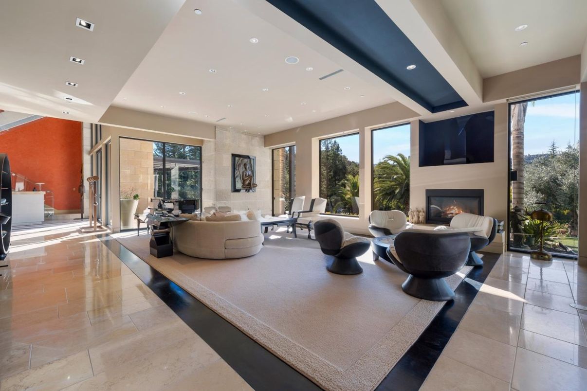 Fireplace, Interior, Living room, Recessed Lighting