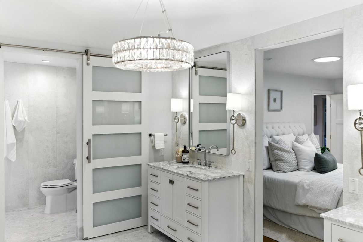 Bathroom, Bedroom, Interior, Marble, Pendant Lights, Recessed Lighting