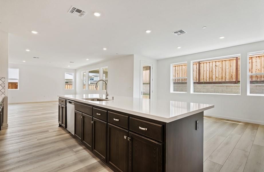 Interior, Kitchen, Recessed Lighting, Wood Texture Flooring