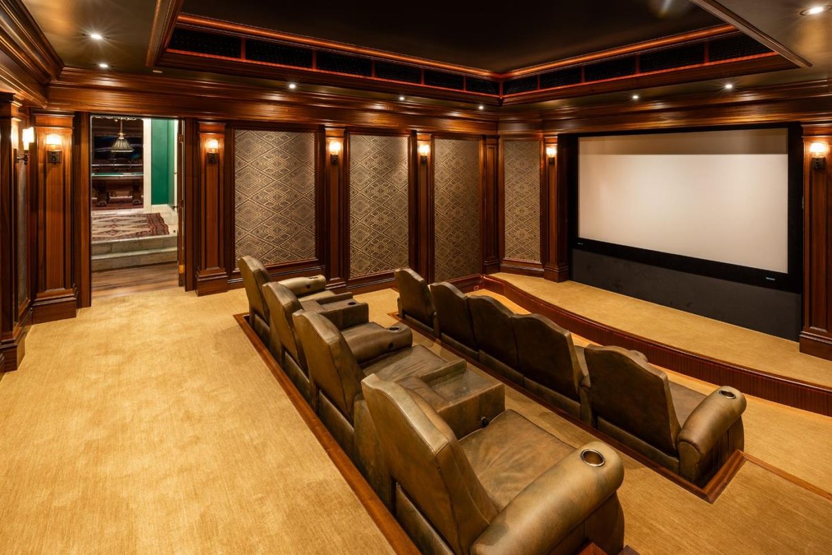 Home Theatre Room, Interior, Projection Screen, Recessed Lighting, Theatre Room
