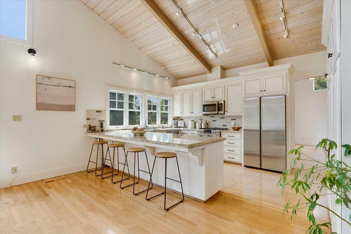 Interior, Kitchen, Stainless Steel Appliances, Wooden Beams, Wooden Ceilings, Wood Texture Flooring