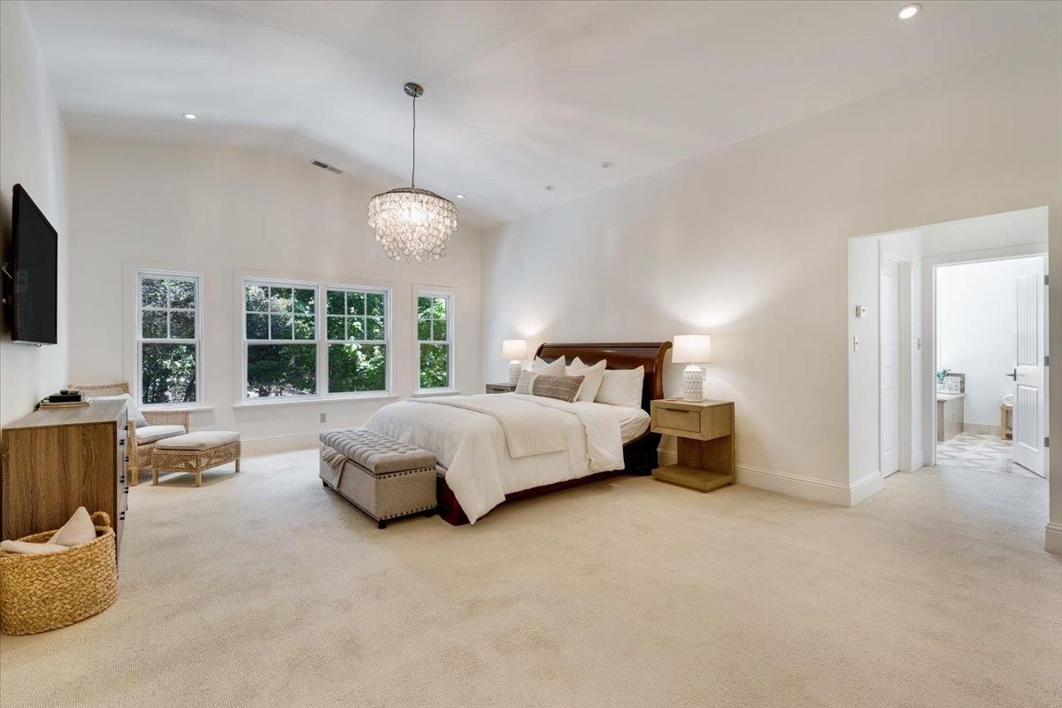 Bedroom, Chandelier, Interior, Recessed Lighting