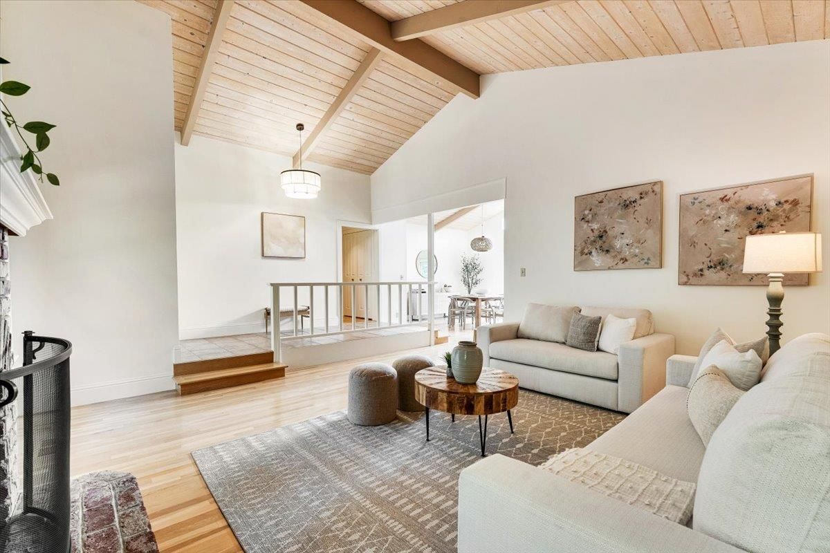 Interior, Living room, Pendant Lights, Wooden Beams, Wooden Ceilings, Wood Texture Flooring