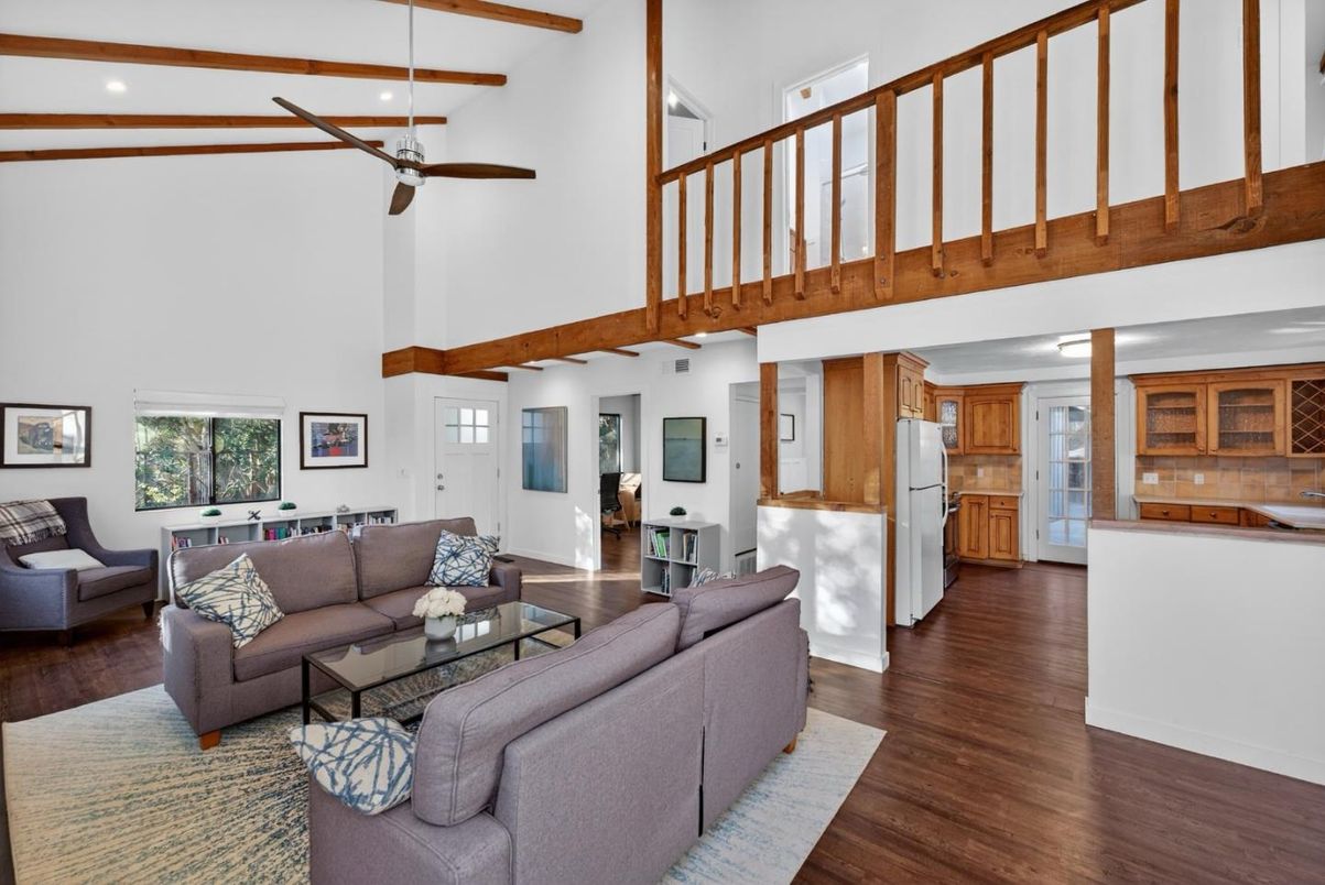 Interior, Kitchen, Living room, Recessed Lighting, Wood Texture Flooring