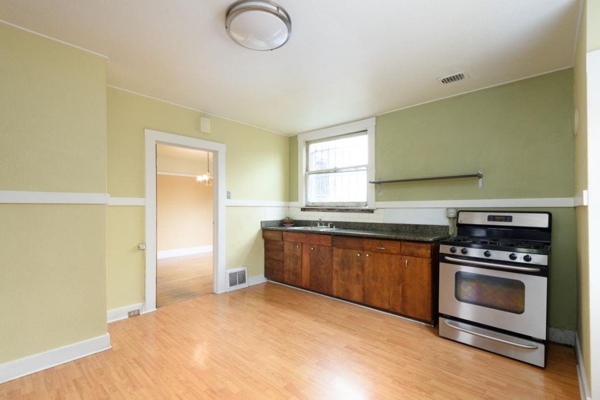 Interior, Kitchen, Stainless Steel Appliances, Wood Texture Flooring