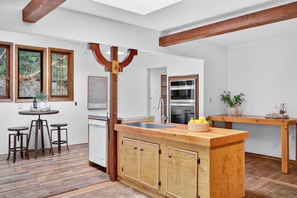 Interior, Kitchen, Wooden Beams, Wood Texture Flooring