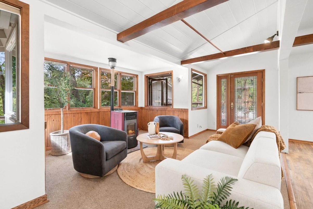 Fireplace, Interior, Living room, Wooden Beams