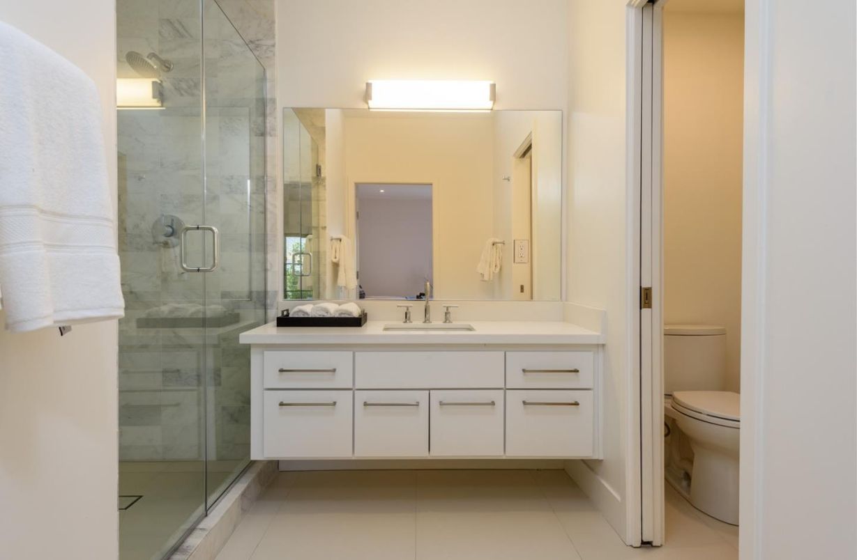 Bathroom, Glass Shower, Interior, Marble Walls