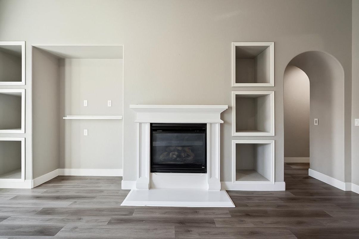 Fireplace, Interior, Wood Texture Flooring