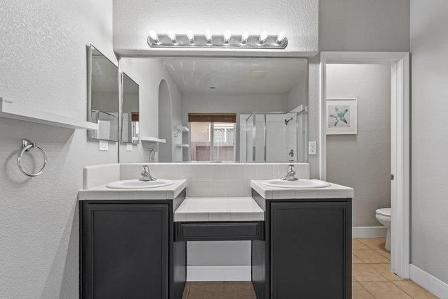 Bathroom, Dual Sink Vanities, Interior, Tile Countertops