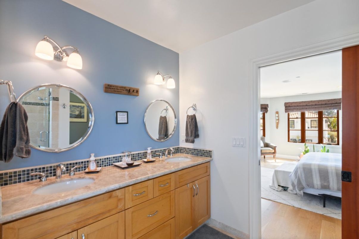 Bathroom, Bedroom, Dual Sink Vanities, Interior, Wood Texture Flooring