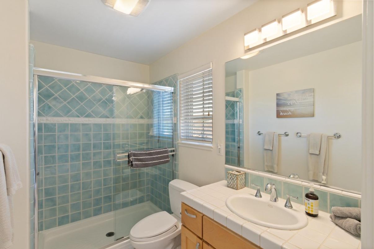 Bathroom, Glass Shower, Interior, Tile Countertops