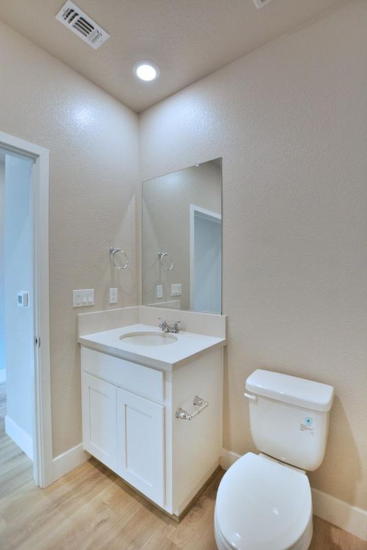 Bathroom, Interior, Recessed Lighting, Wood Texture Flooring