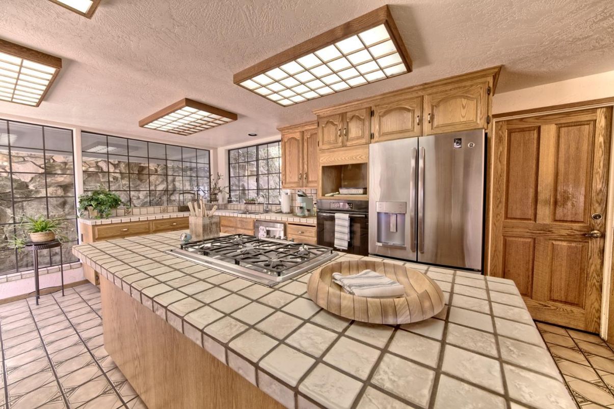 Interior, Kitchen, Stainless Steel Appliances, Tile Countertops