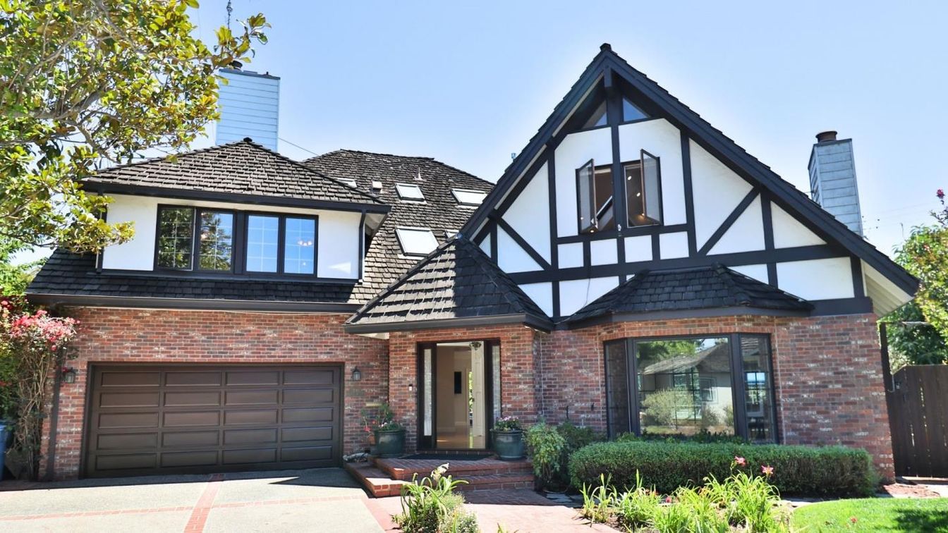 Attached, Exterior, Facade, Brick Facade, Tudor Revival