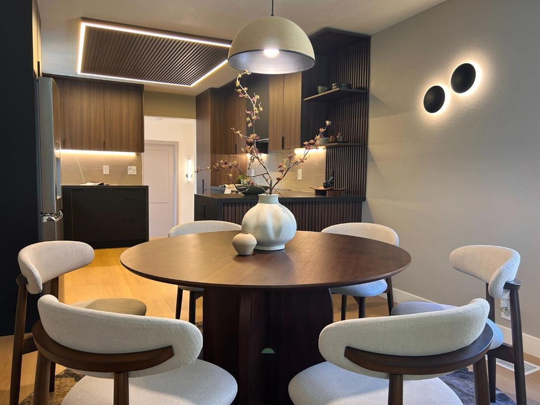 Dining room, Interior, Wood Texture Flooring
