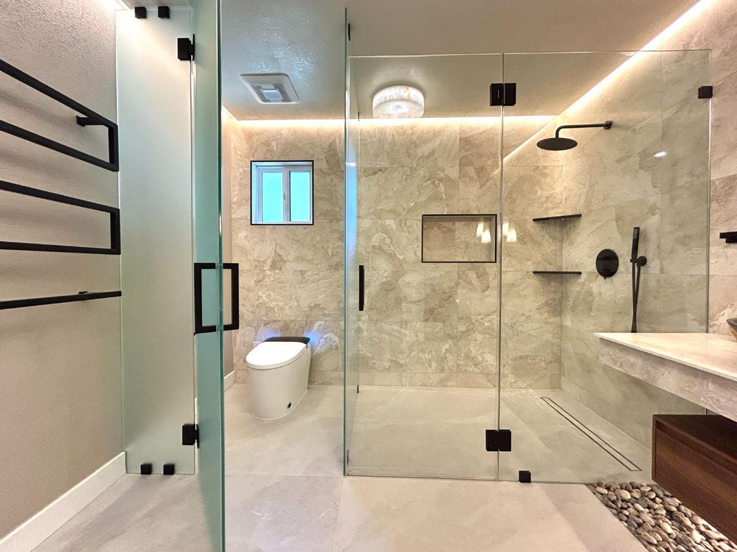 Bathroom, Glass Shower, Interior