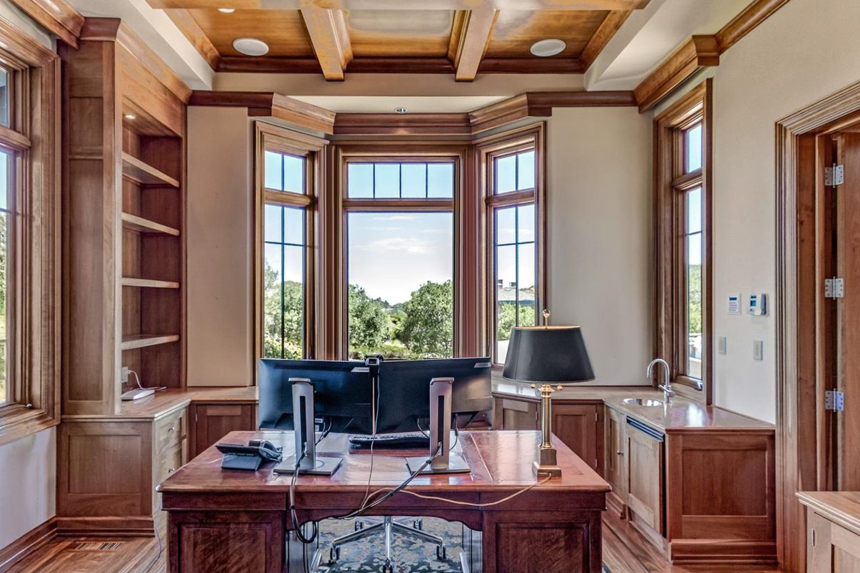 Home Office, Interior, Recessed Lighting, Wooden Beams, Wooden Ceilings