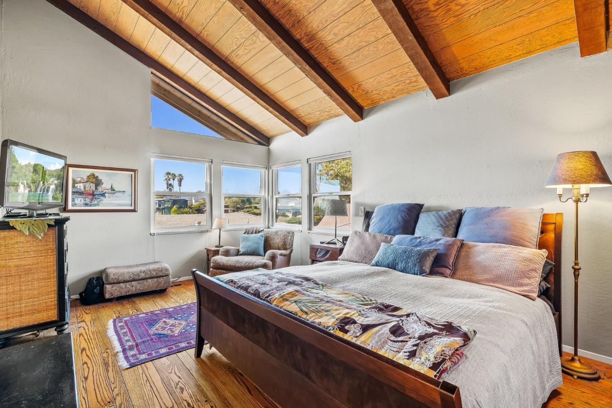 Bedroom, Interior, Wooden Beams, Wooden Ceilings, Wood Texture Flooring