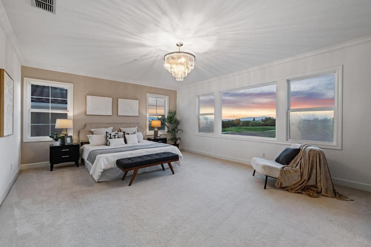 Bedroom, Chandelier, Interior