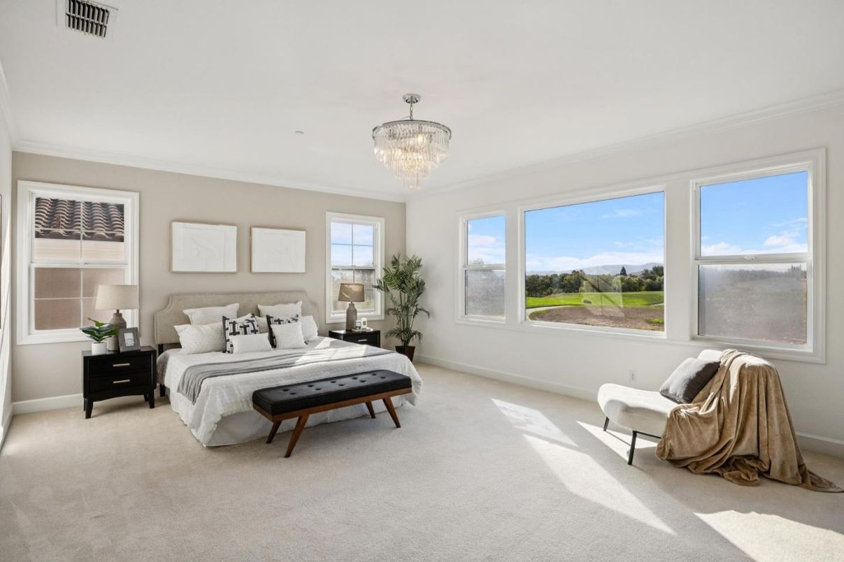 Bedroom, Chandelier, Interior