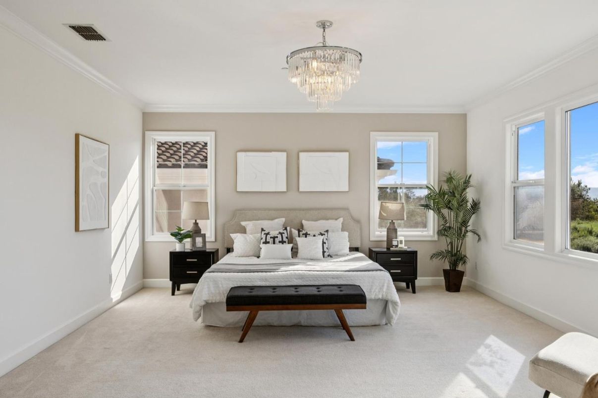 Bedroom, Chandelier, Interior
