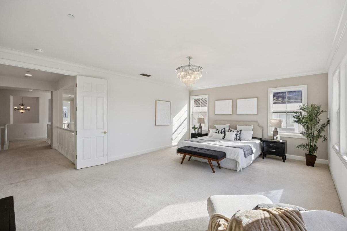 Bedroom, Chandelier, Interior