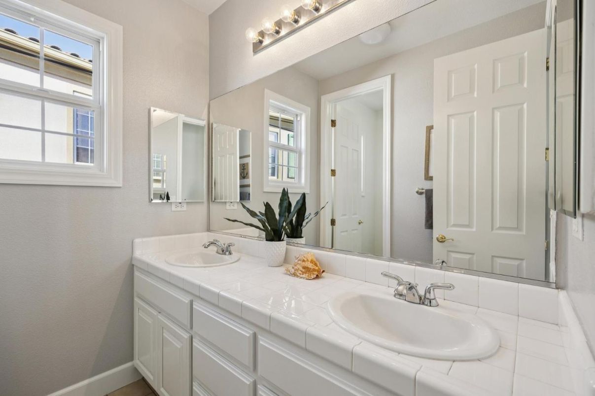 Bathroom, Dual Sink Vanities, Interior, Tile Countertops