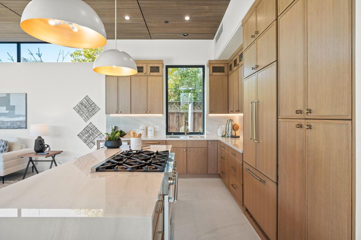 Interior, Kitchen, Pendant Lights, Recessed Lighting, Wooden Ceilings