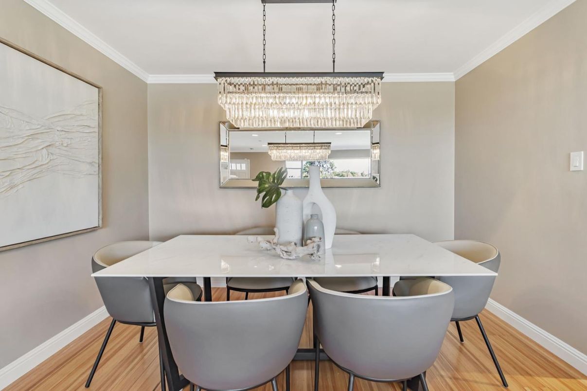 Chandelier, Dining room, Interior, Wood Texture Flooring