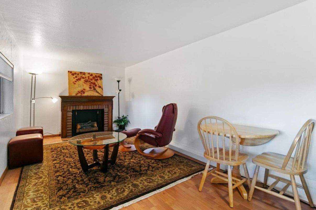 Dining room, Fireplace, Interior, Living room, Wood Texture Flooring