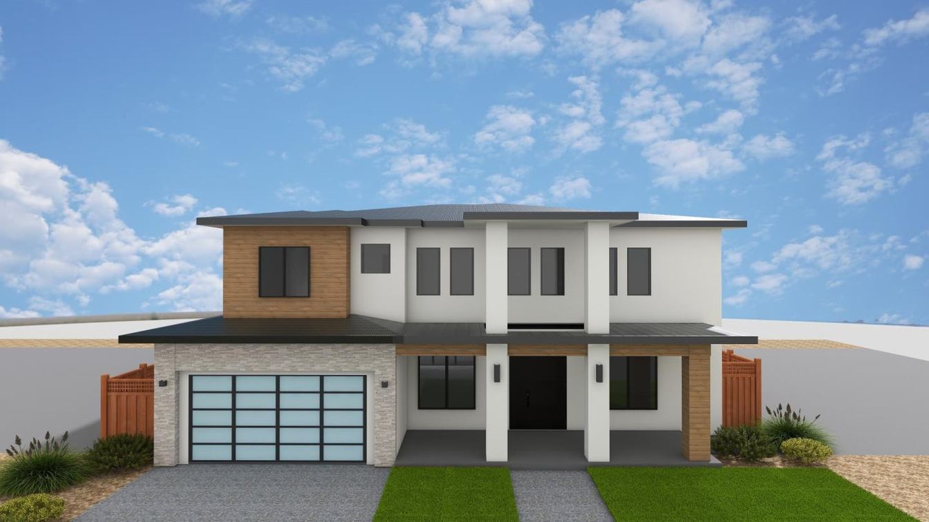 Attached, Exterior, Facade, Modern