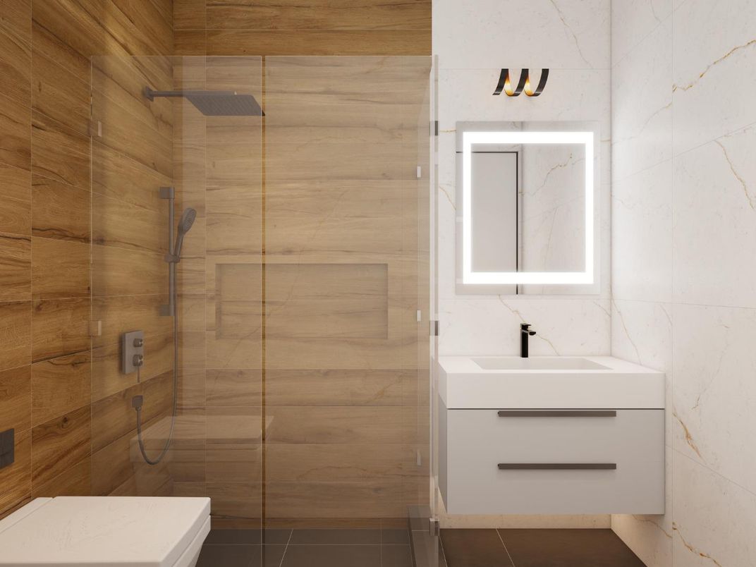 Bathroom, Glass Shower, Interior