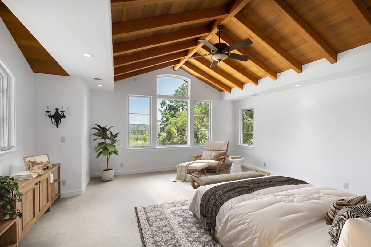Bedroom, Interior, Recessed Lighting, Wooden Beams, Wooden Ceilings