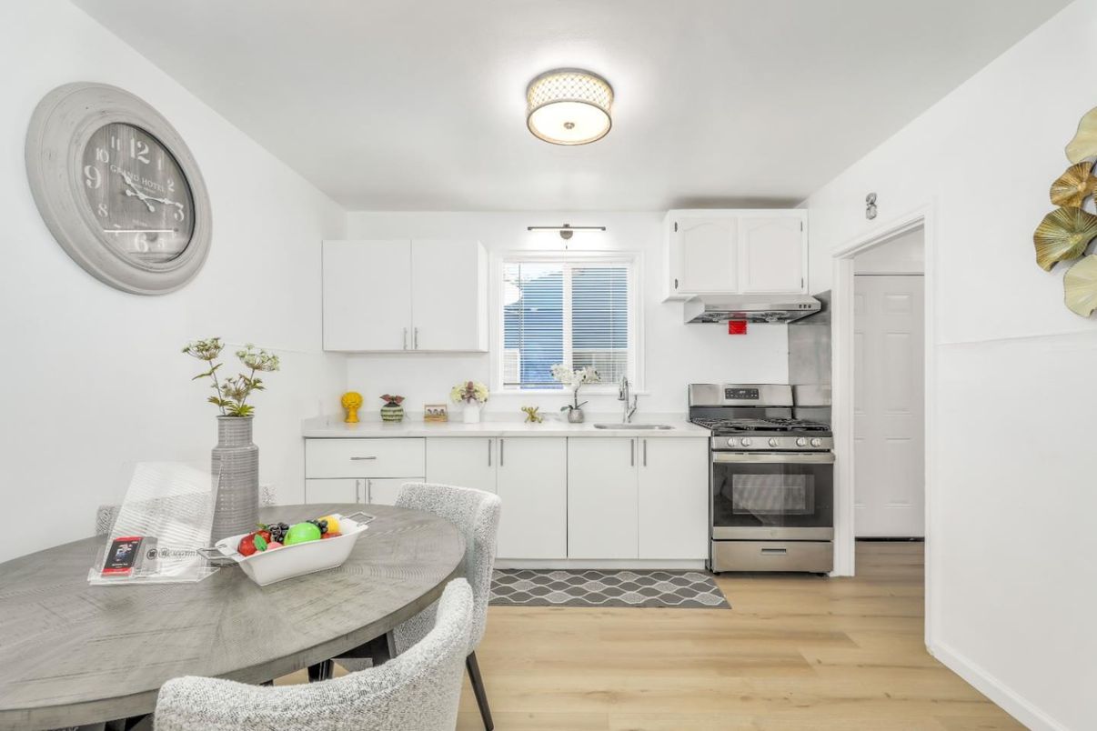 Interior, Kitchen, Stainless Steel Appliances, Wood Texture Flooring