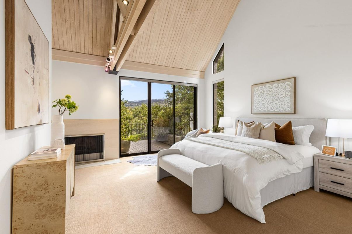 Bedroom, Fireplace, Interior