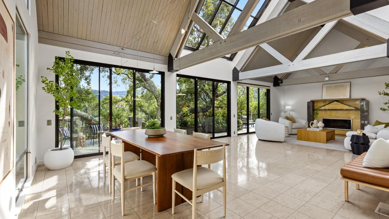 Dining room, Fireplace, Interior, Living room
