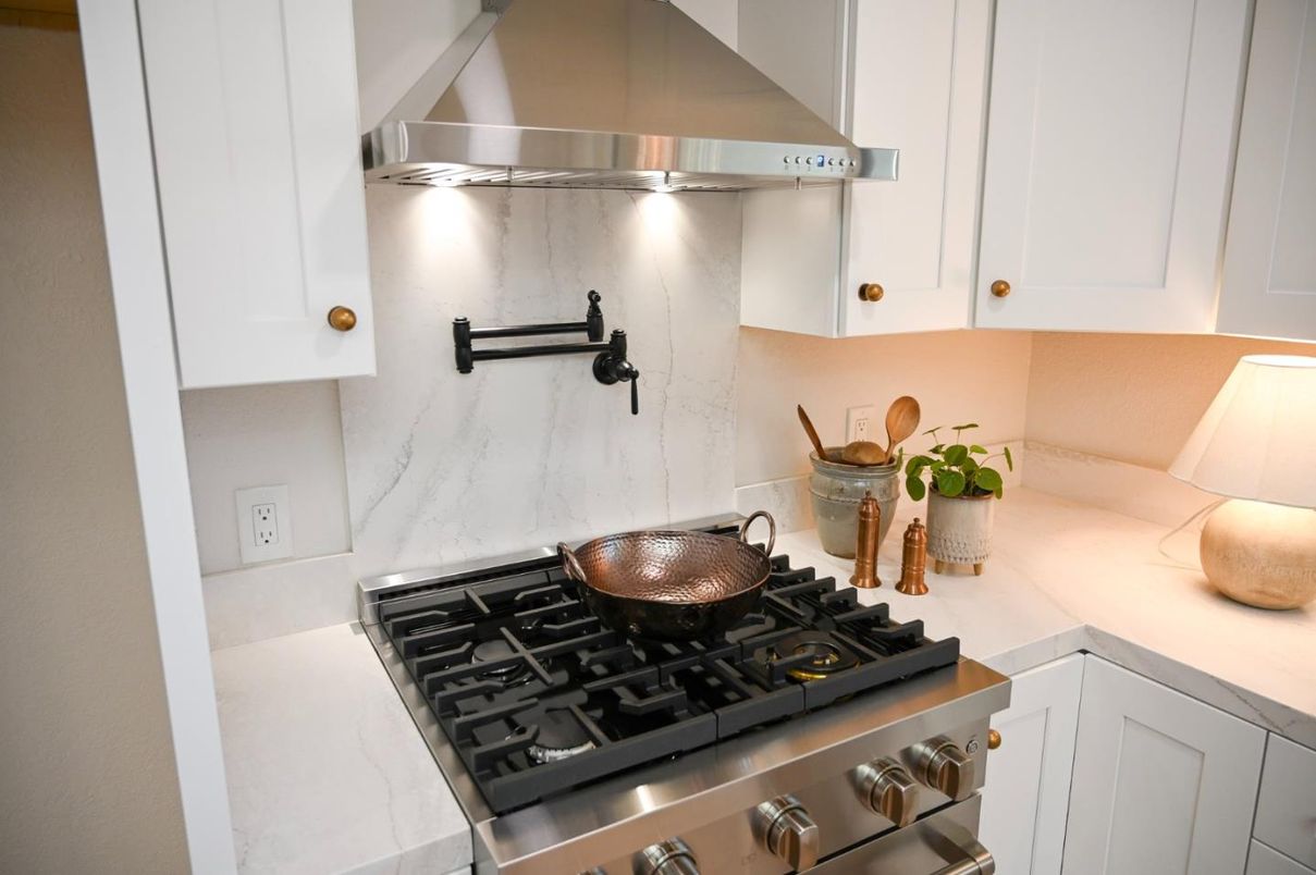 Interior, Kitchen, Marble Walls, Stainless Steel Appliances