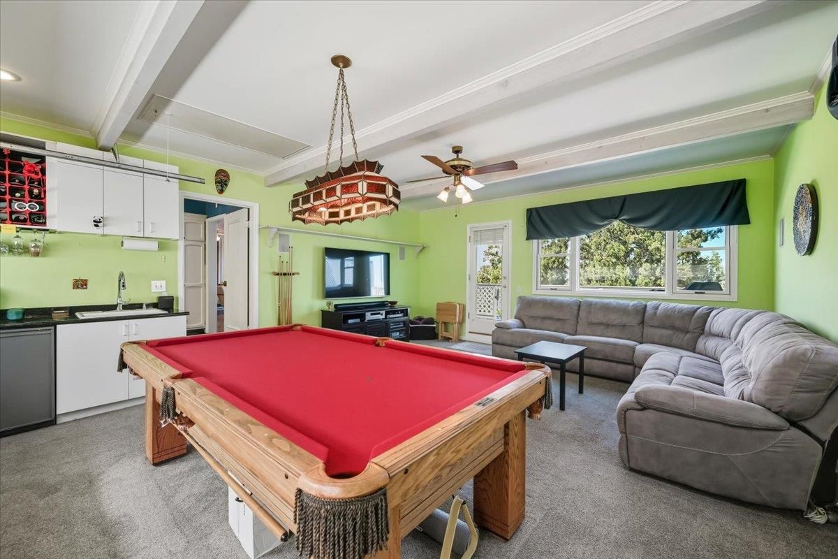 Billiard Table, Game Room, Interior, Living room, Pendant Lights, Recessed Lighting