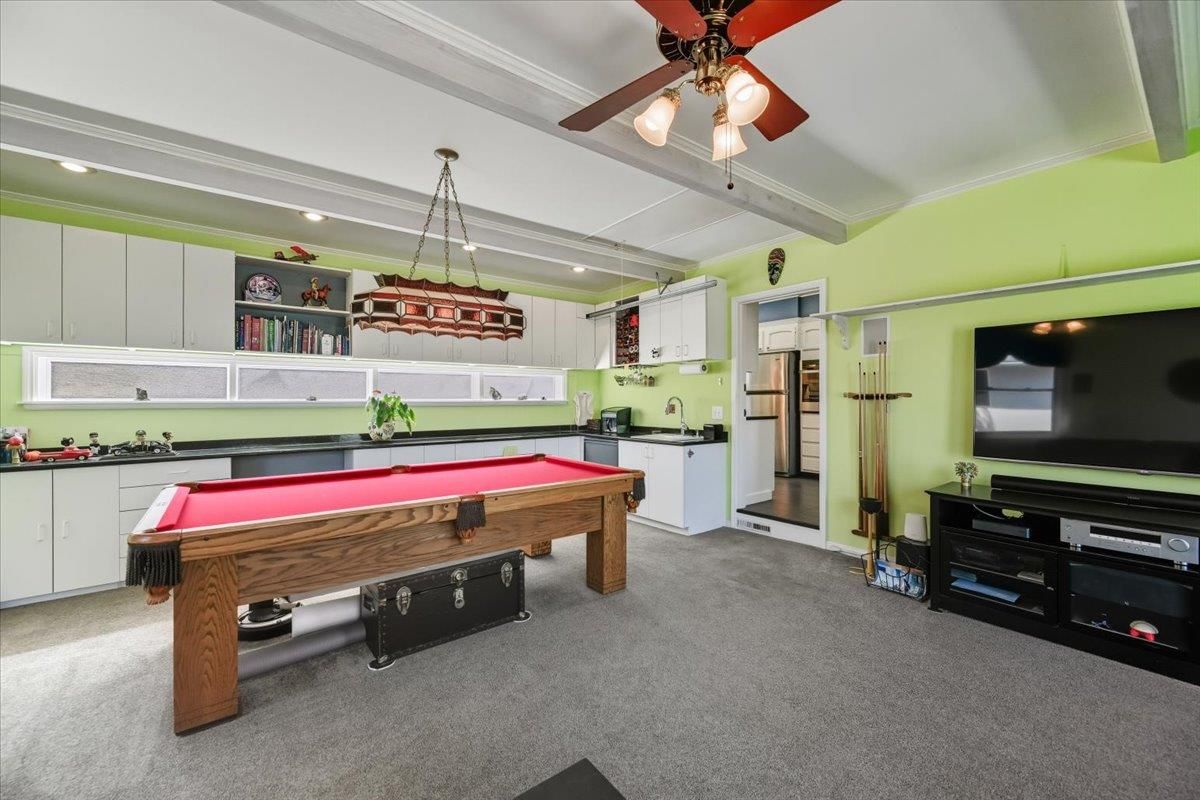 Billiard Table, Game Room, Interior, Pendant Lights, Recessed Lighting