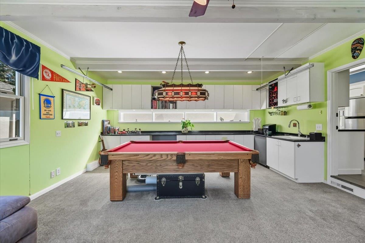 Billiard Table, Game Room, Interior, Pendant Lights, Recessed Lighting