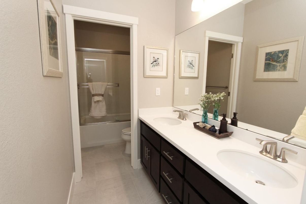 Bathroom, Dual Sink Vanities, Glass Shower, Interior