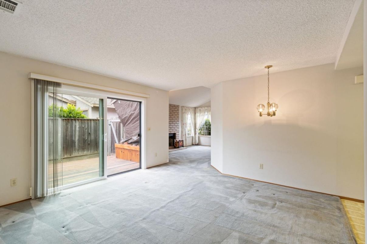 Chandelier, Empty room, Fireplace, Interior, Pendant Lights